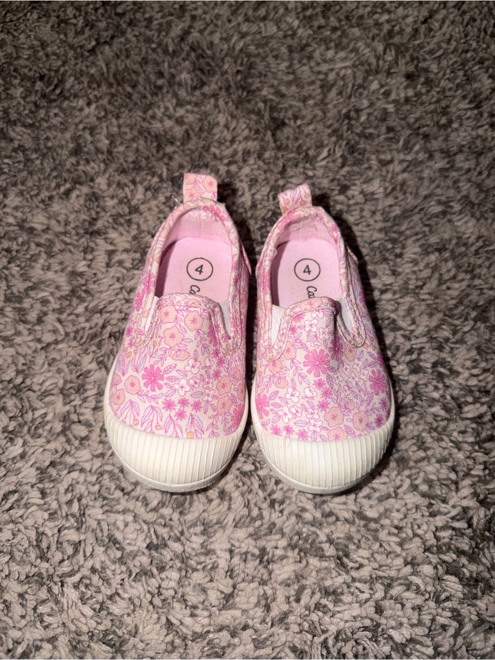 Pink Floral Slip-On Shoes